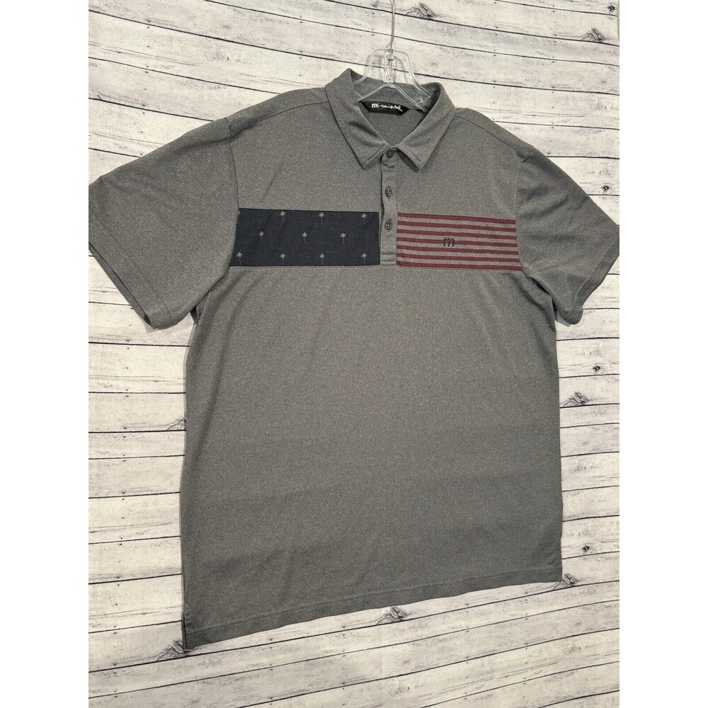 TRAVIS MATHEW Mens 4th Of July Golf Polo Shirt Sz XL Patriotic Stars Stripes - Picture 4 of 16